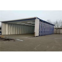 移動式伸縮噴漆房 工業(yè)車間噴漆軌道式移動伸縮房
