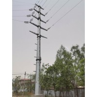 河北66kv電力鋼管桿 地腳螺栓 鋼制電桿 電力鋼桿 鋼管塔