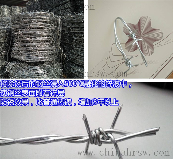 安裝鍍鋅刺繩的區域 安裝鍍鋅刺繩的區域
